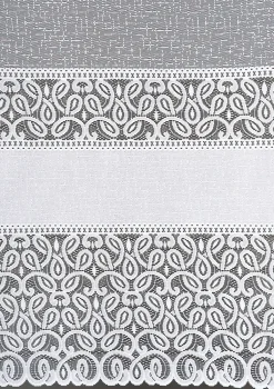 Clearance BADER Blumenfenster-Store mit Universalschienenband WEISS
