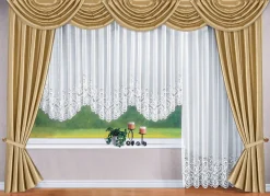 Best DIOLEN Blumenfenster-Store mit Universalschienenband WEISS