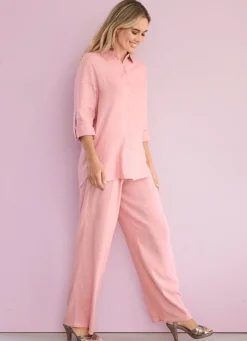Hot Tizia Bluse mit Hemdkragen ROSÉ
