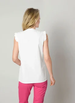 New BADER Bluse mit Rüschen WEISS