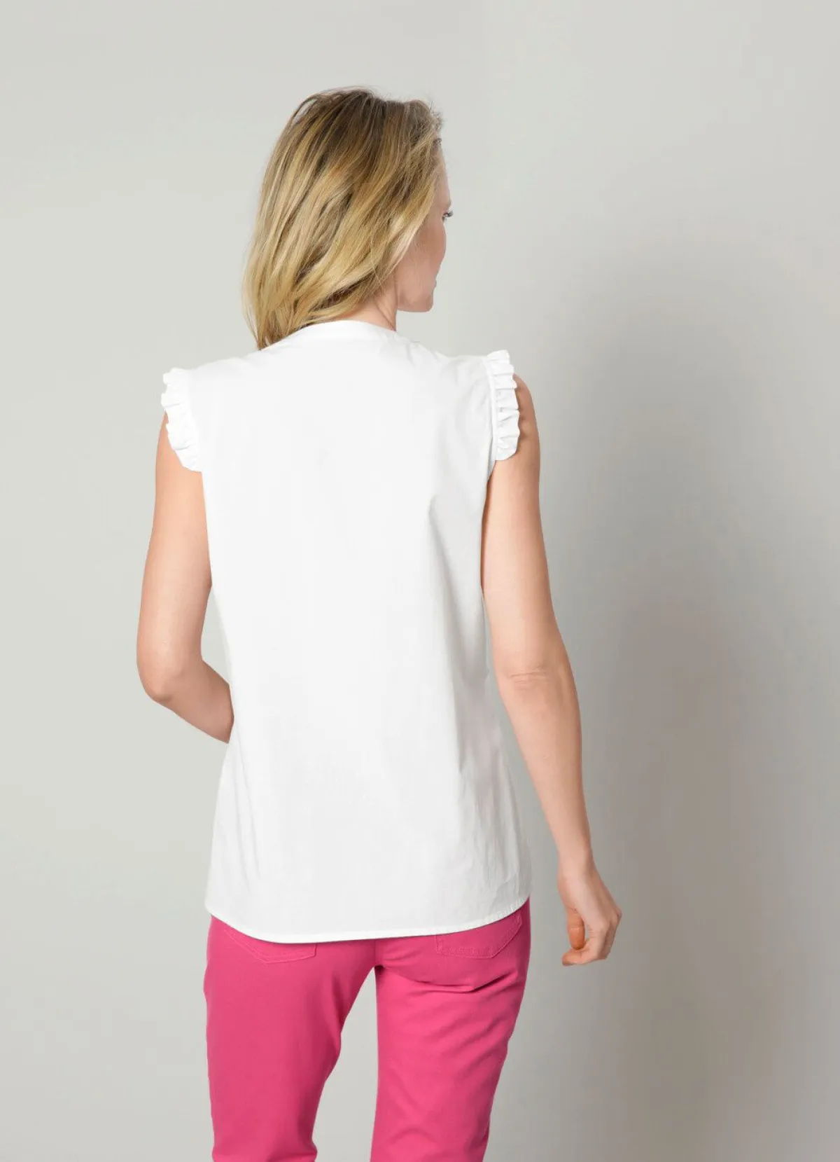 New BADER Bluse mit Rüschen WEISS
