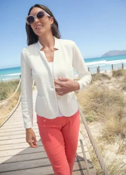 Outlet BADER Blusenblazer mit Schulterpolstern ECRU