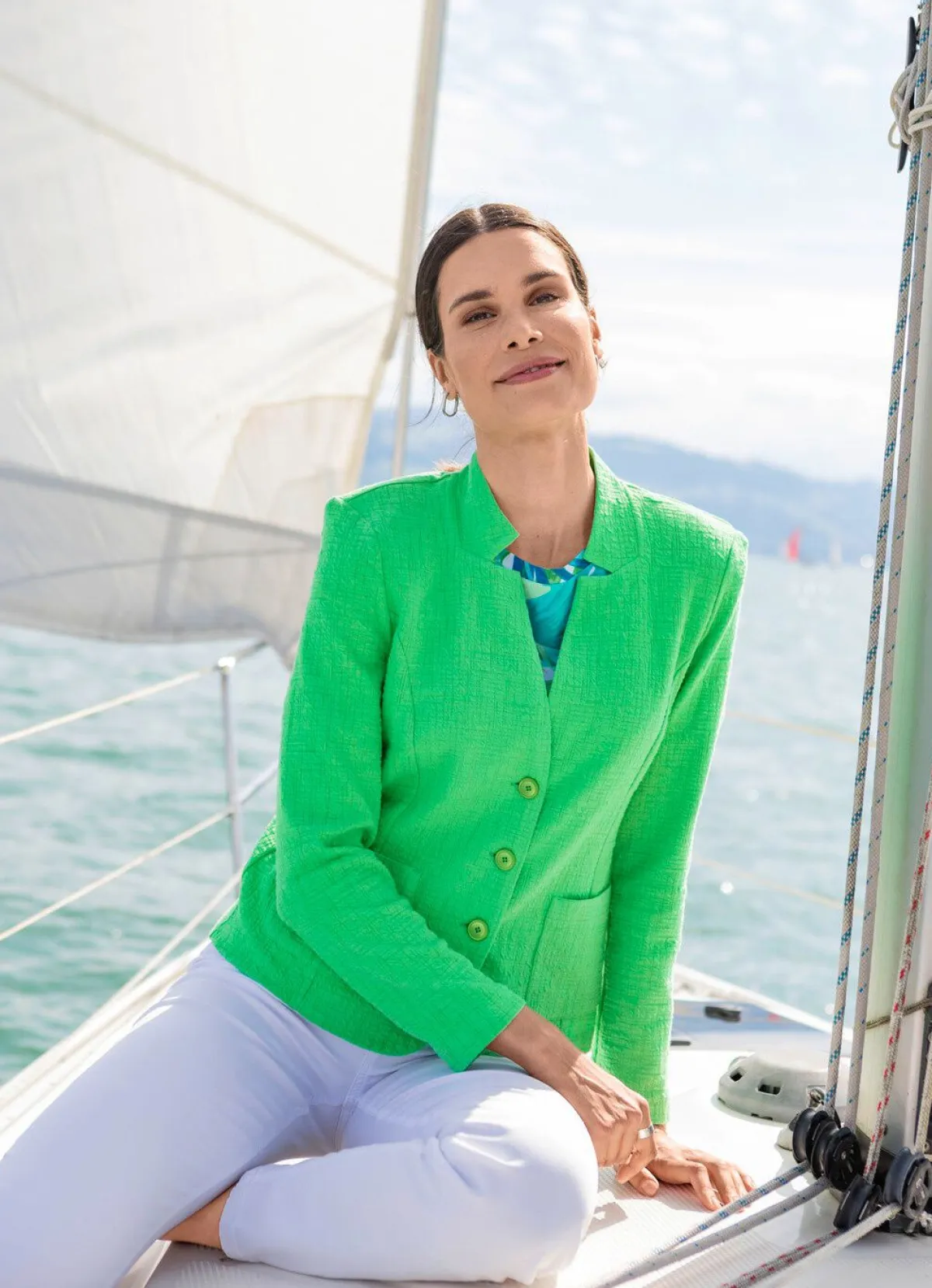 Clearance BADER Blusenblazer mit Schulterpolstern GRÜN