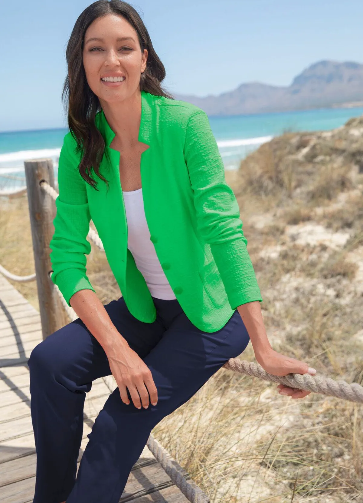 Clearance BADER Blusenblazer mit Schulterpolstern GRÜN