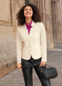 Discount BADER Blusenjacke mit Schulterpolster CREME