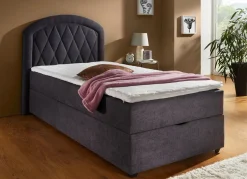 Hot BADER Boxspringbett mit Bettkasten und Topper ANTHRAZIT