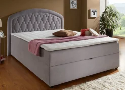Discount BADER Boxspringbett mit Bettkasten und Topper GRAU