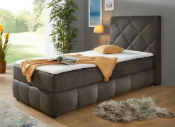 Outlet BADER Boxspringbett mit Bettkasten und Topper ANTHRAZIT