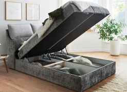 Sale BADER Boxspringbett mit Bettkasten und Kaltschaumtopper HELLGRAU-GRAU