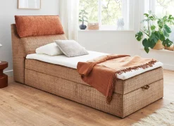 New BADER Boxspringbett mit Bettkasten und Kaltschaumtopper TERRA-CAPPUCCINO