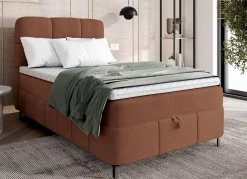 Best BADER Boxspringbett mit Bettkasten und Topper BRAUN
