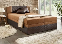 Hot BADER Boxspringbett mit Bettkästen DUNKELBRAUN-HELLBRAUN