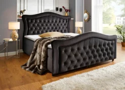Best BADER Boxspringbett mit gepolsterten Kopf- und Fußteil SCHWARZ