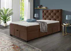 Hot BADER Boxspringbett mit Kaltschaumtopper BRAUN