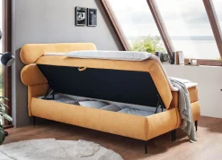 Outlet BADER Boxspringbett mit LED-Beleuchtung und Topper SAFRAN