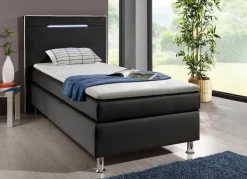 Sale BADER Boxspringbett mit LED-Beleuchtung SCHWARZ