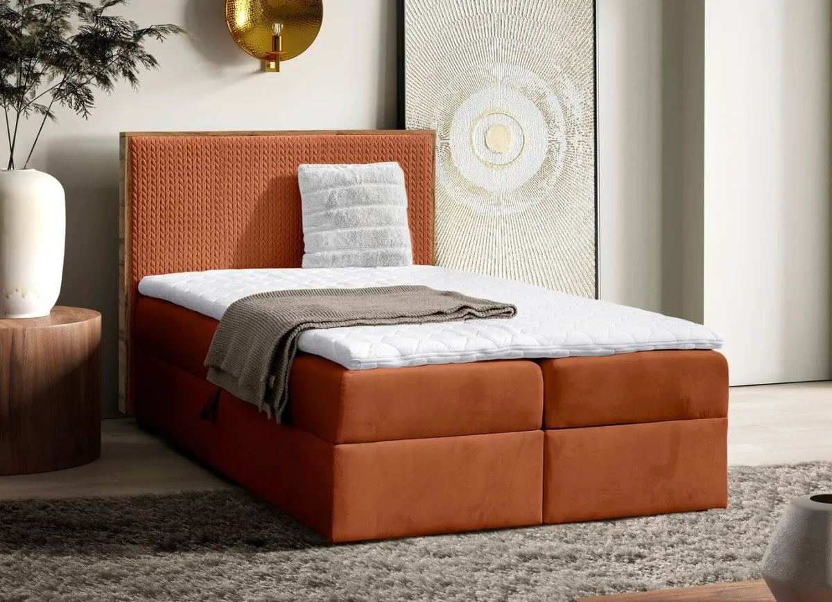 Clearance BADER Boxspringbett mit Rahmen aus Wotaneiche TERRA
