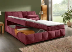 New BADER Boxspringbett mit Stauraum im Kopfteil und Bettkasten BORDEAUX