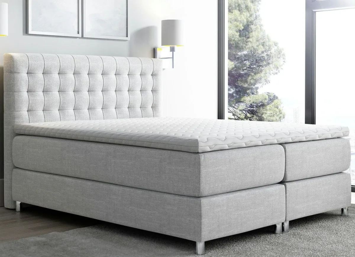 Clearance BADER Boxspringbett mit Topper GRAU
