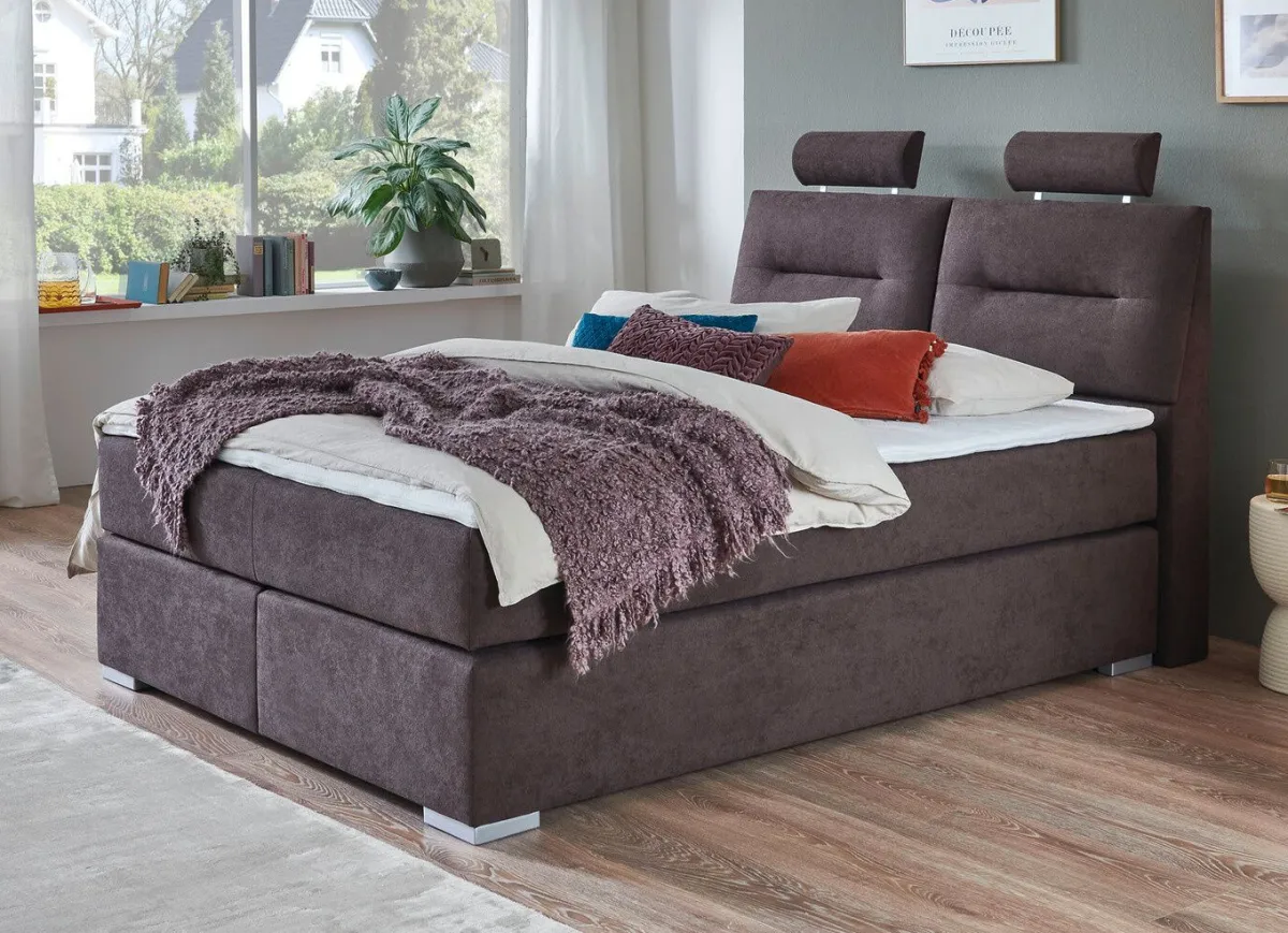 Sale BADER Boxspringbett mit Topper BRAUN