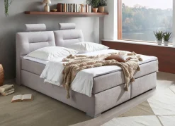New BADER Boxspringbett mit Topper GRAU