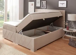 New BADER Boxspringbett mit Topper und Bettkasten CREME