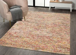 Hot BADER Brücken und Teppich aus Jute und Wolle ROT