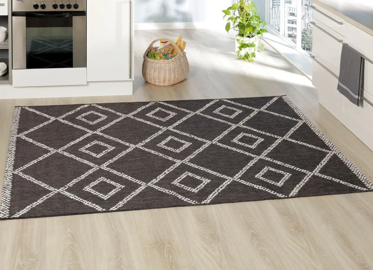 Hot BADER Brücken und Teppiche im natürlichen Sisal-Look ANTHRAZIT-WEISS