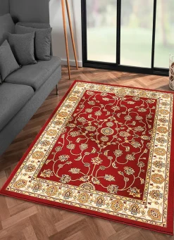 Hot BADER Brücken und Teppiche mit feinen floralen Details ROT