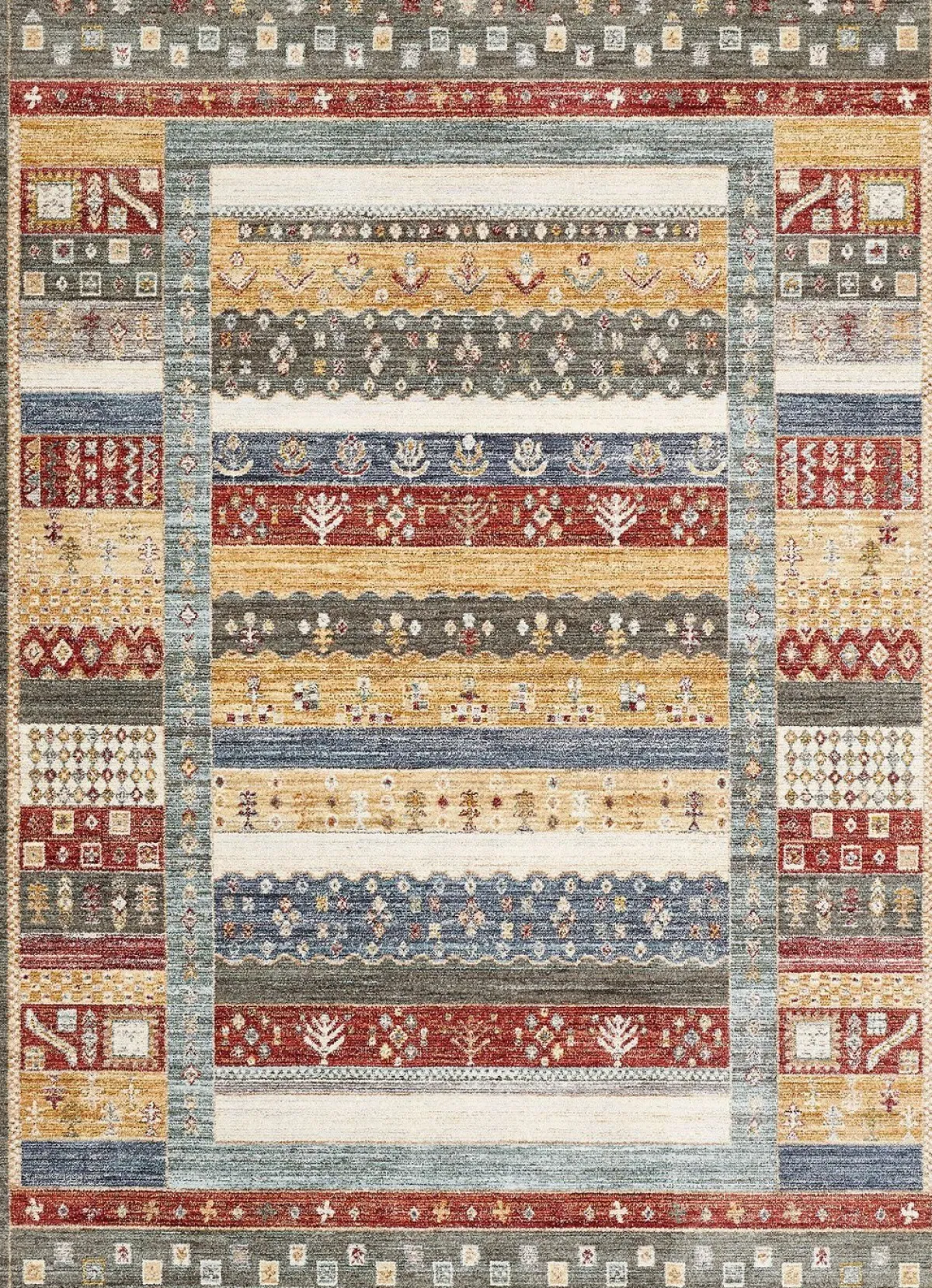 Online BADER Brücken und Teppiche mit Textil-Rückseite GRÜN-MULTICOLOR