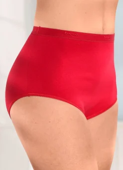 Discount BADER brio lingerie Fünferpack Slips mit elastischen Abschlüssen 3X ROT, 2X SCHWARZ