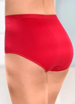 Discount BADER brio lingerie Fünferpack Slips mit elastischen Abschlüssen 3X ROT, 2X SCHWARZ