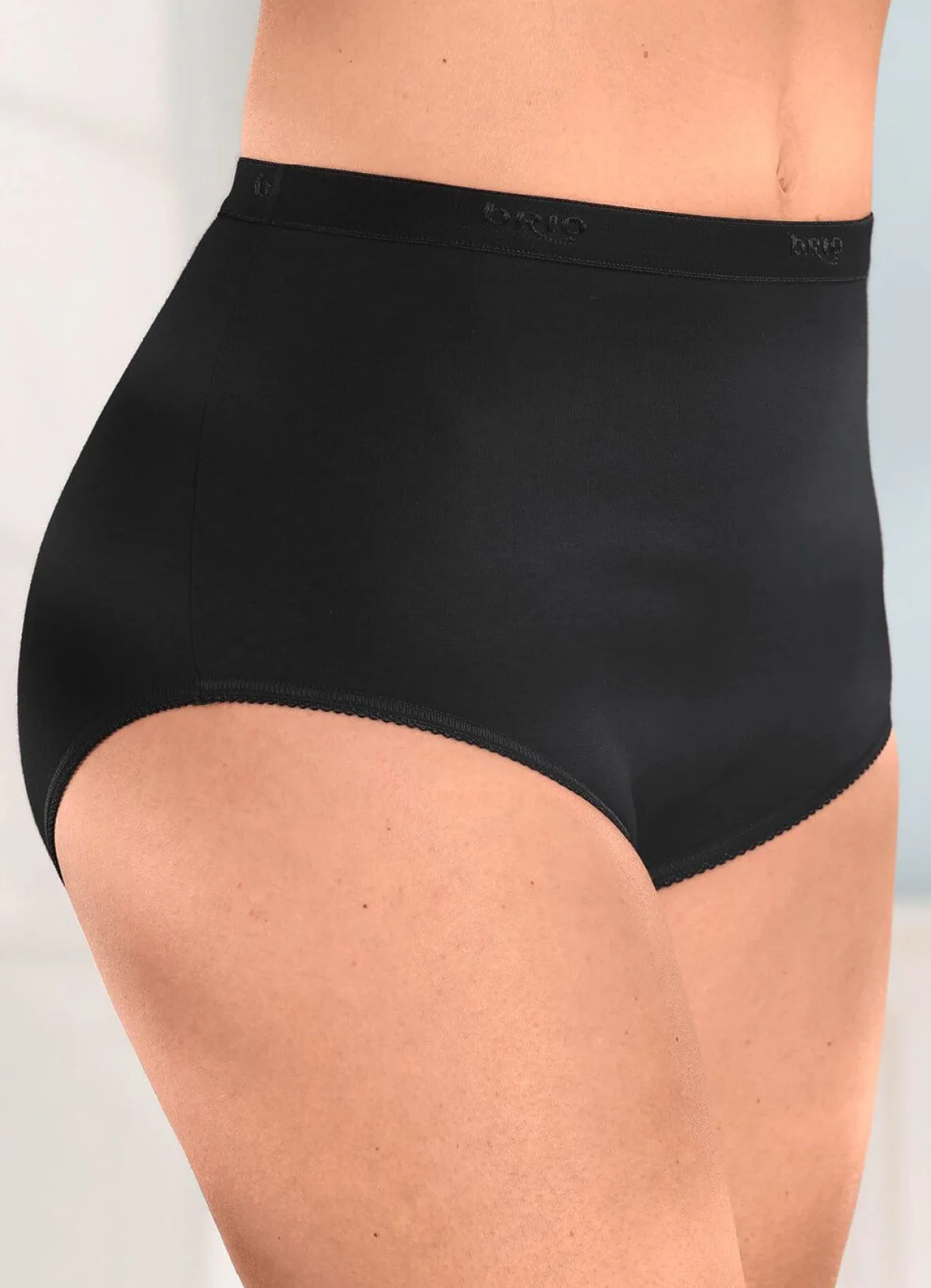 BADER brio lingerie Fünferpack Slips mit elastischen Abschlüssen 3X WEISS, 2X SCHWARZ
