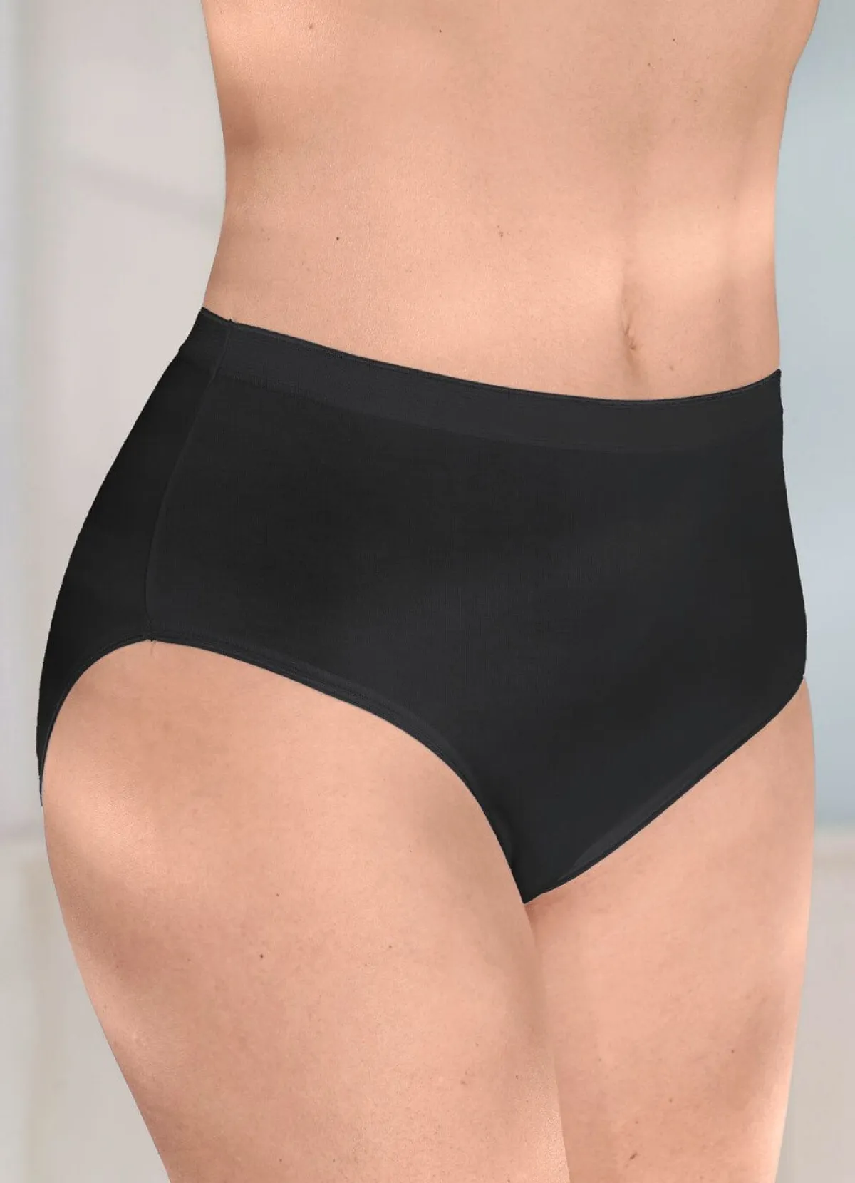 Best brio lingerie Fünferpack Slips mit glänzenden Abschlüssen SCHWARZ