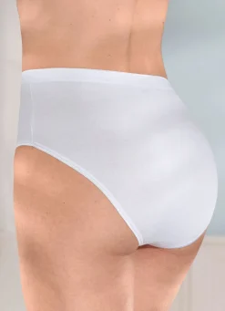 Hot brio lingerie Fünferpack Slips mit glänzenden Abschlüssen WEISS