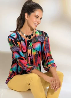 Sale BADER Bunte Shirt-Tunika SCHWARZ-BUNT