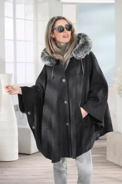 Online BADER Cape mit Knopfleiste ANTHRAZIT