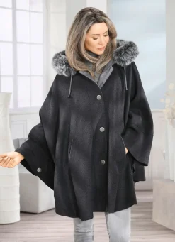Online BADER Cape mit Knopfleiste ANTHRAZIT