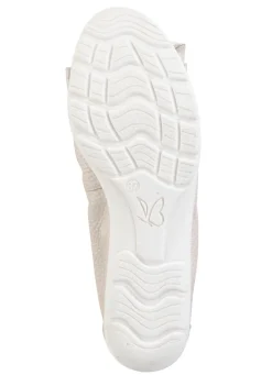 Outlet CAPRICE , schicke Damen-Ballerinas, Weite G, mit Gummizug PERLWEISS