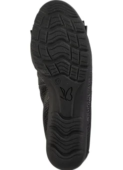 New CAPRICE , schicke Damen-Ballerinas, Weite G, mit Gummizug SCHWARZ