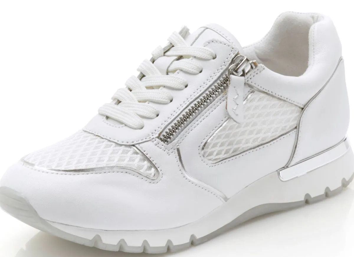 Outlet CAPRICE , schicke Damen-Sneaker, Weite H, mit herausnehmbarem Fußbett WEISS