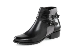 Outlet CAPRICE , schicke Damen-Stiefeletten, Weite G, mit herausnehmbarer Decksohle SCHWARZ-GRAU