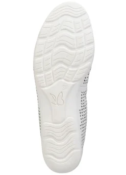 Discount CAPRICE , sommerliche Damen-Ballerinas, Weite G, mit Gummizug WEISS