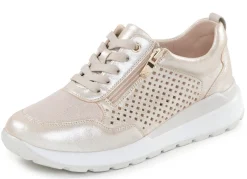Outlet CAPRICE , sommerliche Damen-Sneaker, Weite K, mit herausnehmbarem Fußbett GOLD