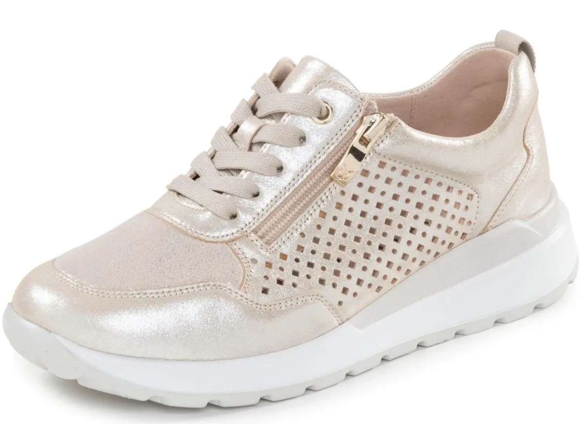 Outlet CAPRICE , sommerliche Damen-Sneaker, Weite K, mit herausnehmbarem Fußbett GOLD