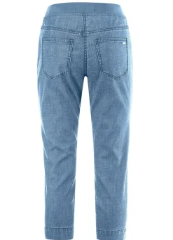 Discount BADER Caprijeans mit Strasssteinchenzier HELLBLAU