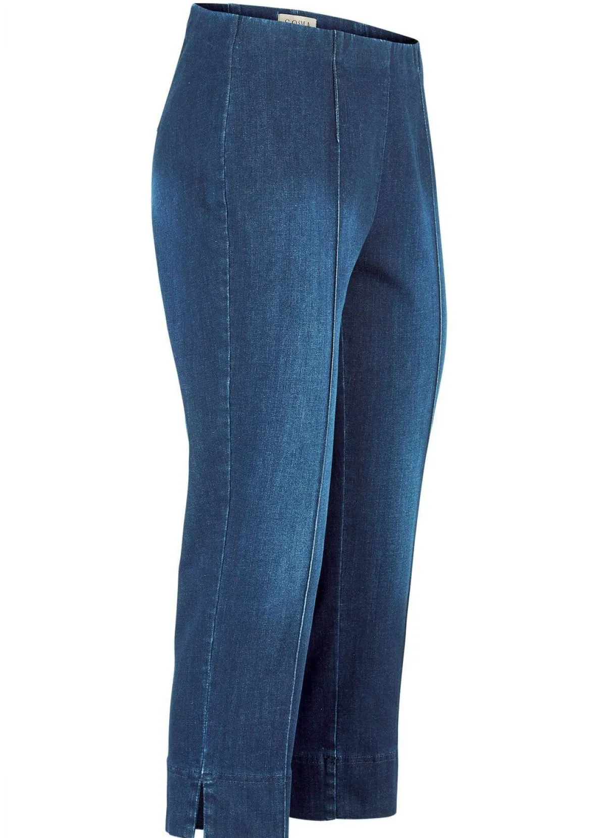 COSMA Capri-Jeans mit streckenden Biesen JEANSBLAU