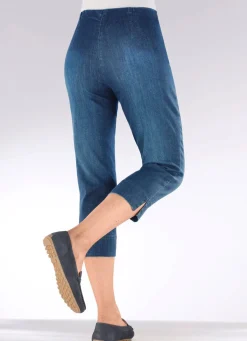 COSMA Capri-Jeans mit streckenden Biesen JEANSBLAU