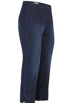Hot COSMA Capri-Jeans mit streckenden Biesen DUNKELBLAU