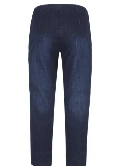 Hot COSMA Capri-Jeans mit streckenden Biesen DUNKELBLAU